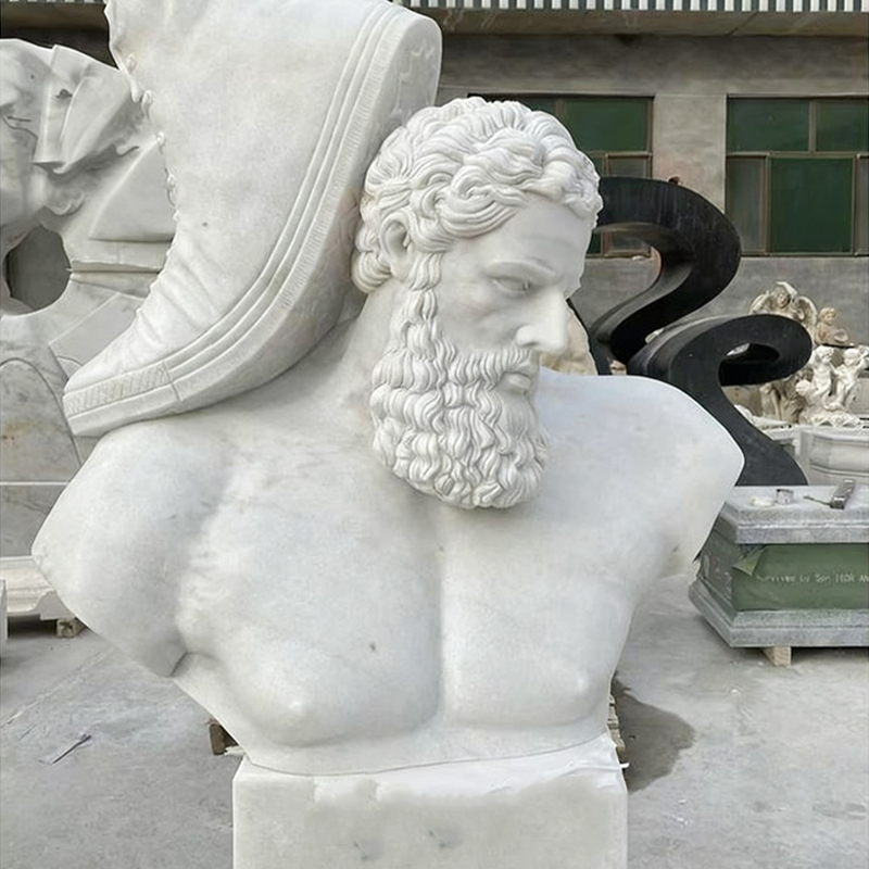 Levensgroot wit marmeren menselijke sculptuur, met de hand gesneden