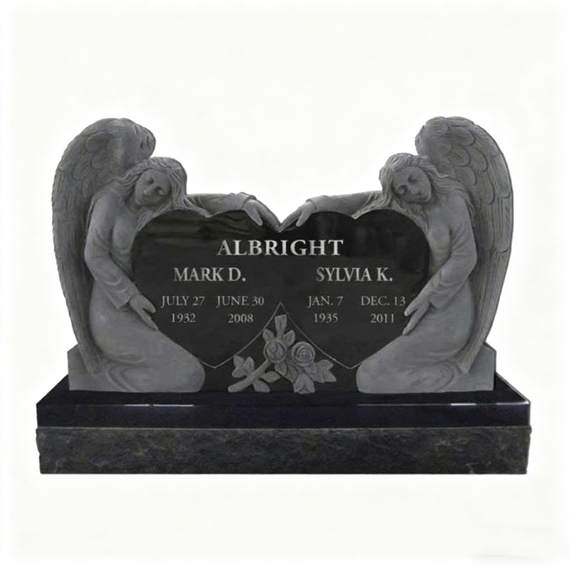 Dubbele metgezel grafsteen