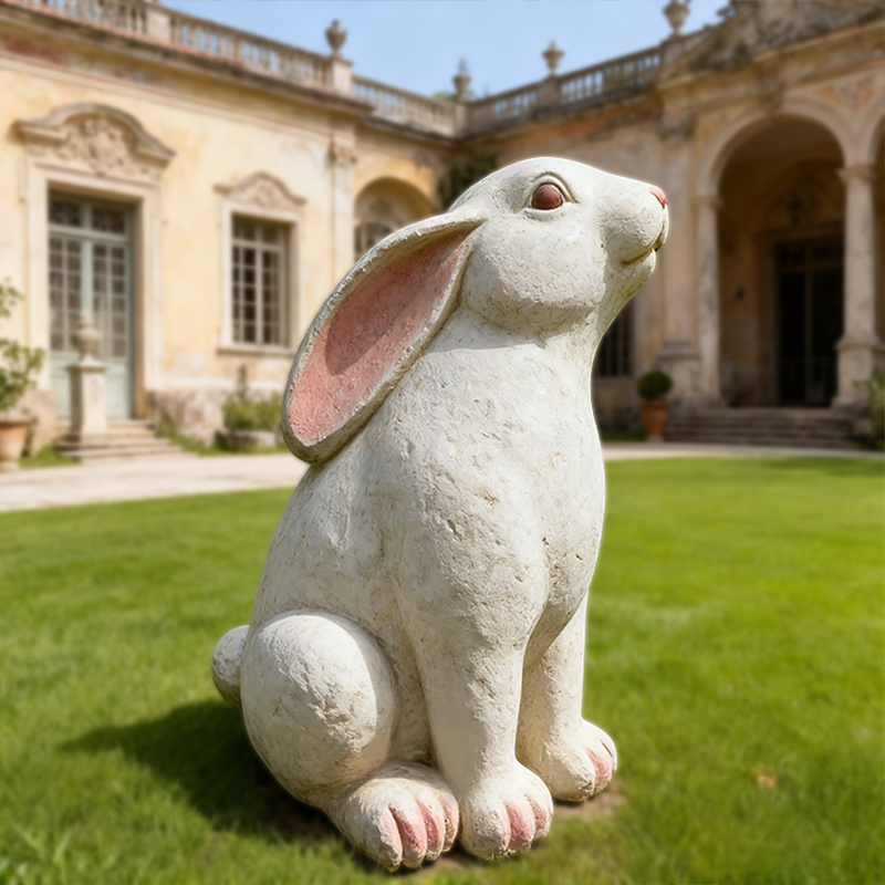 Marmeren dierenkonijnsculptuur