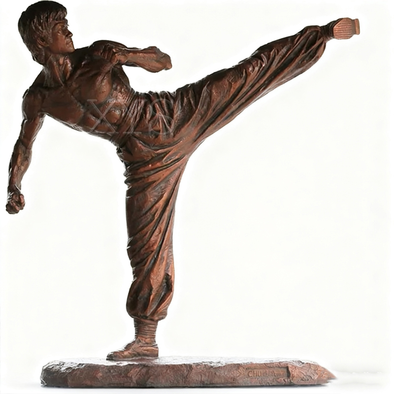 Bronzen levensgrote Bruce Lee Martial Arts-sculptuur – buitendisplay