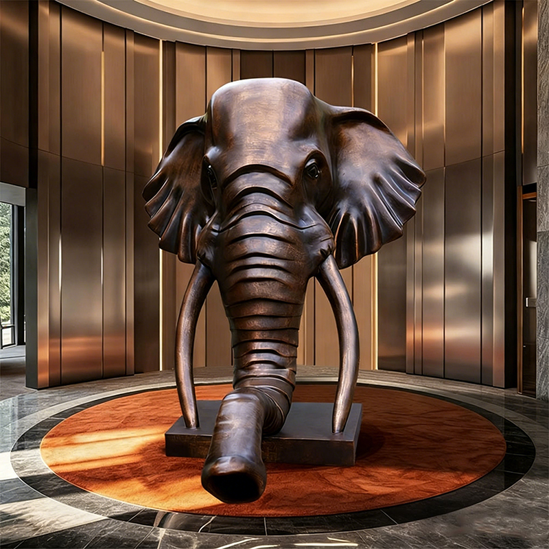 Olifant hoofd sculptuur