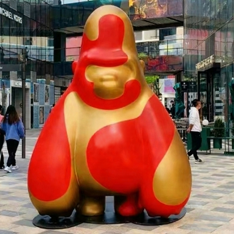 Glasvezel Cartoon Gorilla Sculptuur