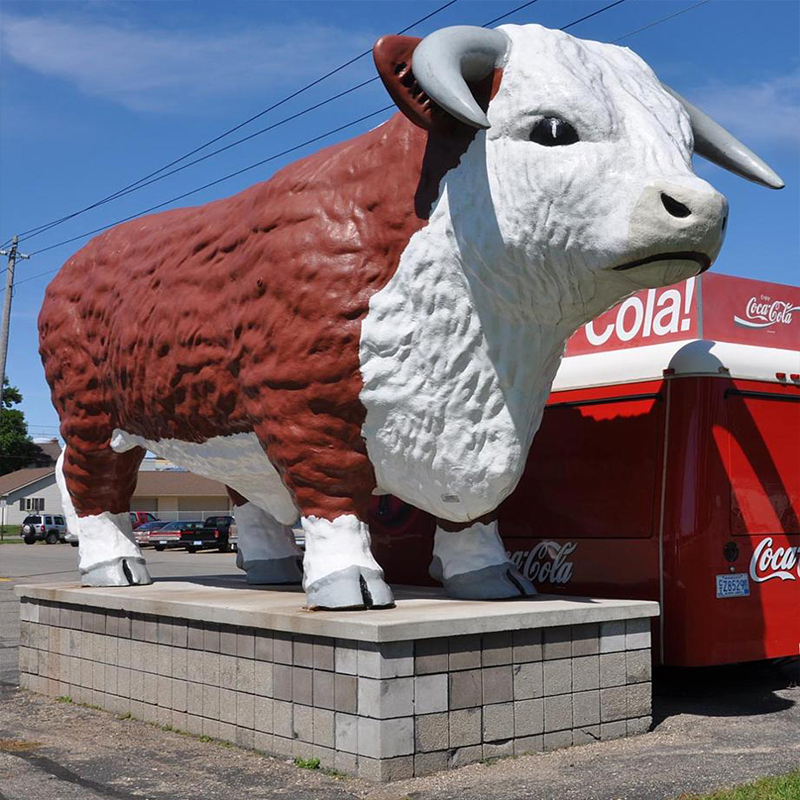 Reuze glasvezel bloem koe sculptuur