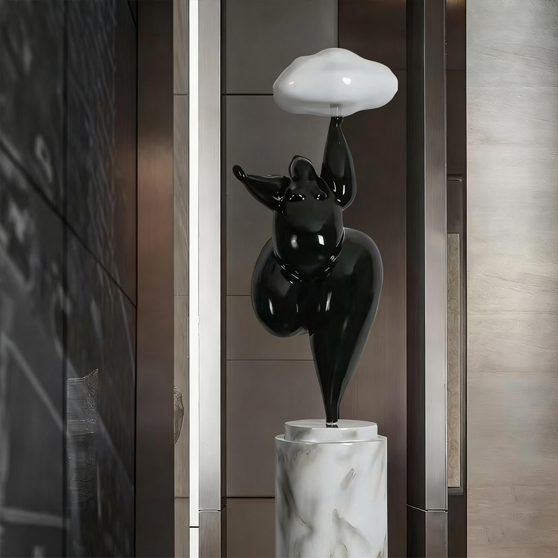 Glasvezel decoratief beeldhouwwerk in cloud-lifting-stijl