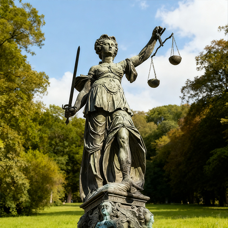 Bronzen Weegschaal Vrouwe Justitia Sculptuur – Metalen model