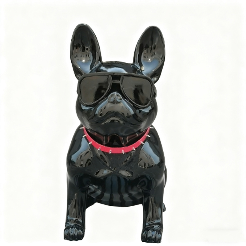 Trendy Street-Style Franse Bulldog Glasvezel Decoratief Beeld