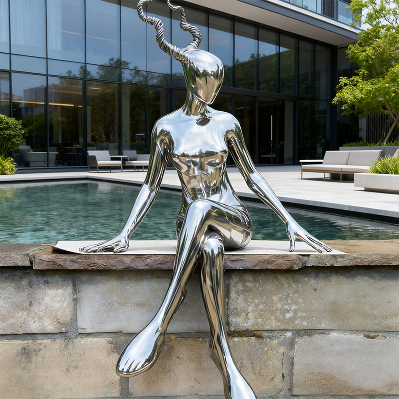 Geest Herten Spiegel Abstract Figuur Sculptuur