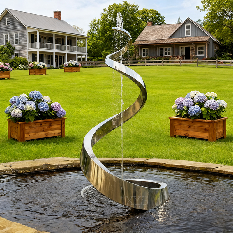 Dansende lente spiraalvormige waterpartij sculptuur