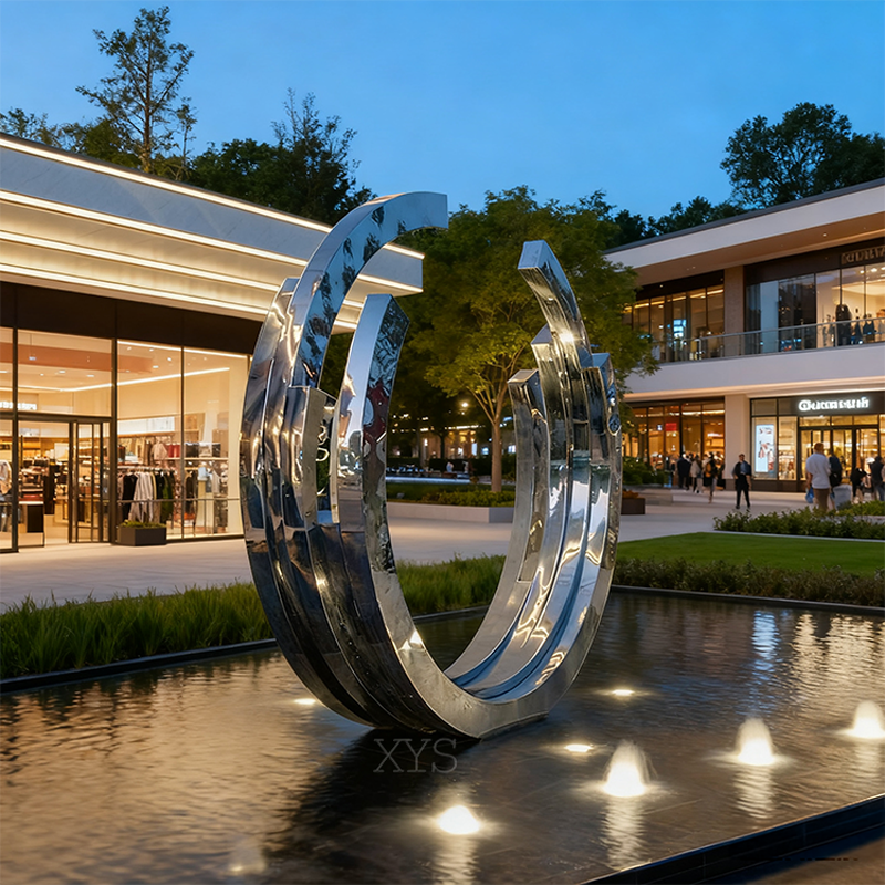 Ring van reflecties Spiegel Waterornament Sculptuur
