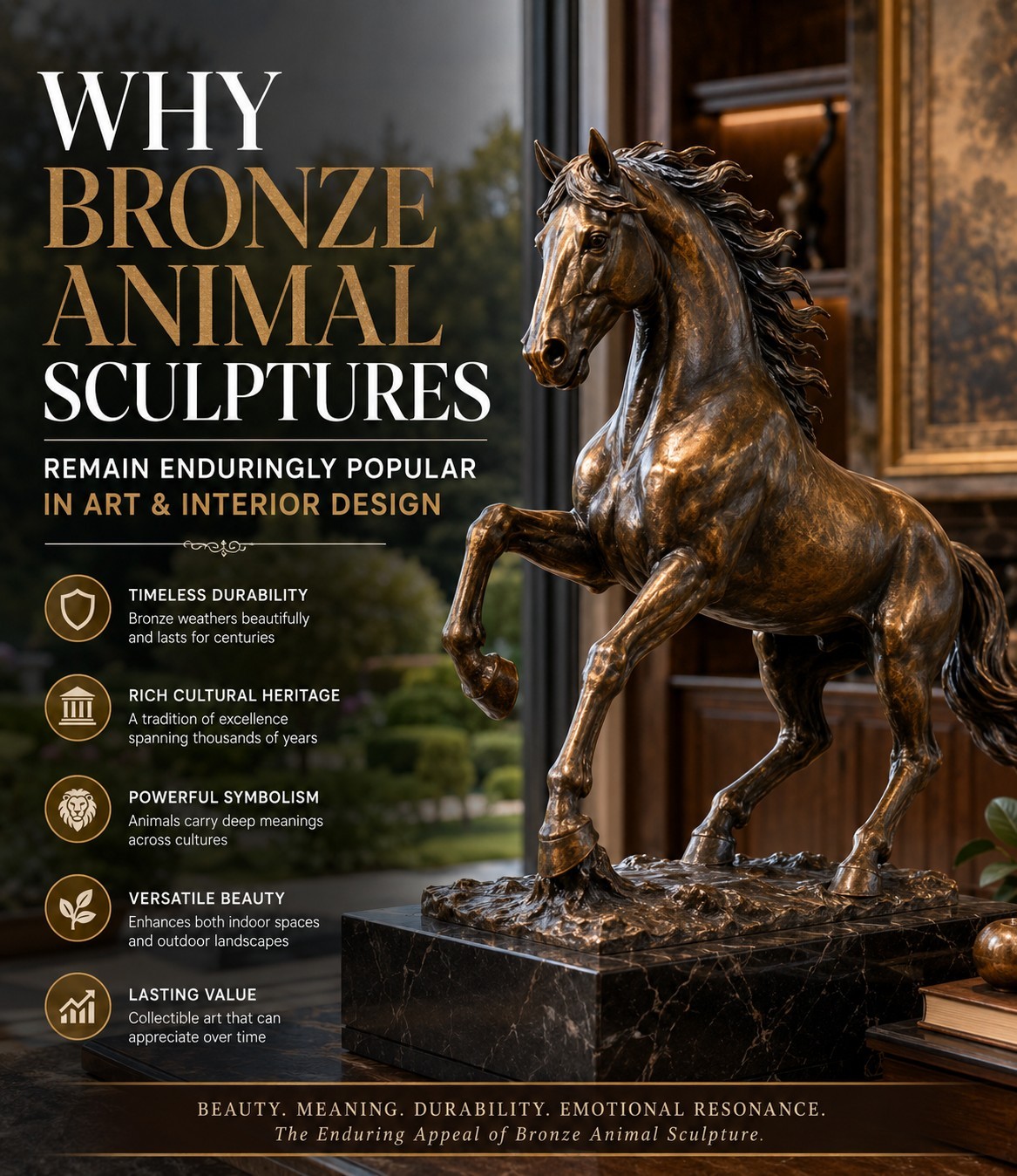 Wat maakt bronzen dierensculpturen zo’n duurzame keuze voor kunst en woondecoratie?